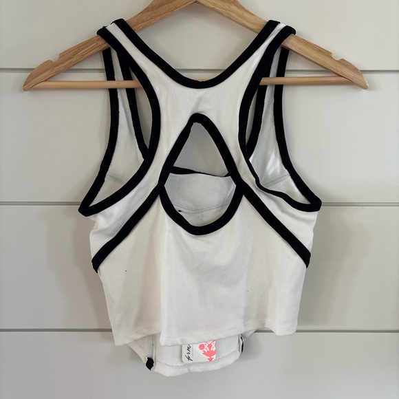 Free People Movement by FP Black and White Cross Bar Cami NWT - Picture 3 of 4